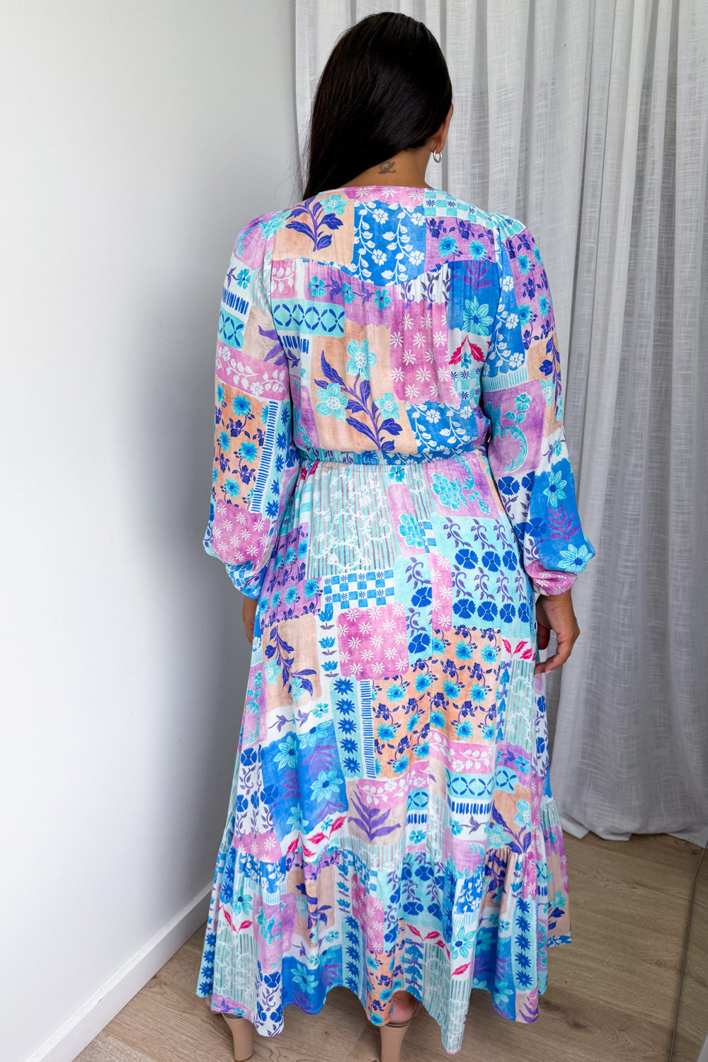 Heather Dress - Blue Patchwork