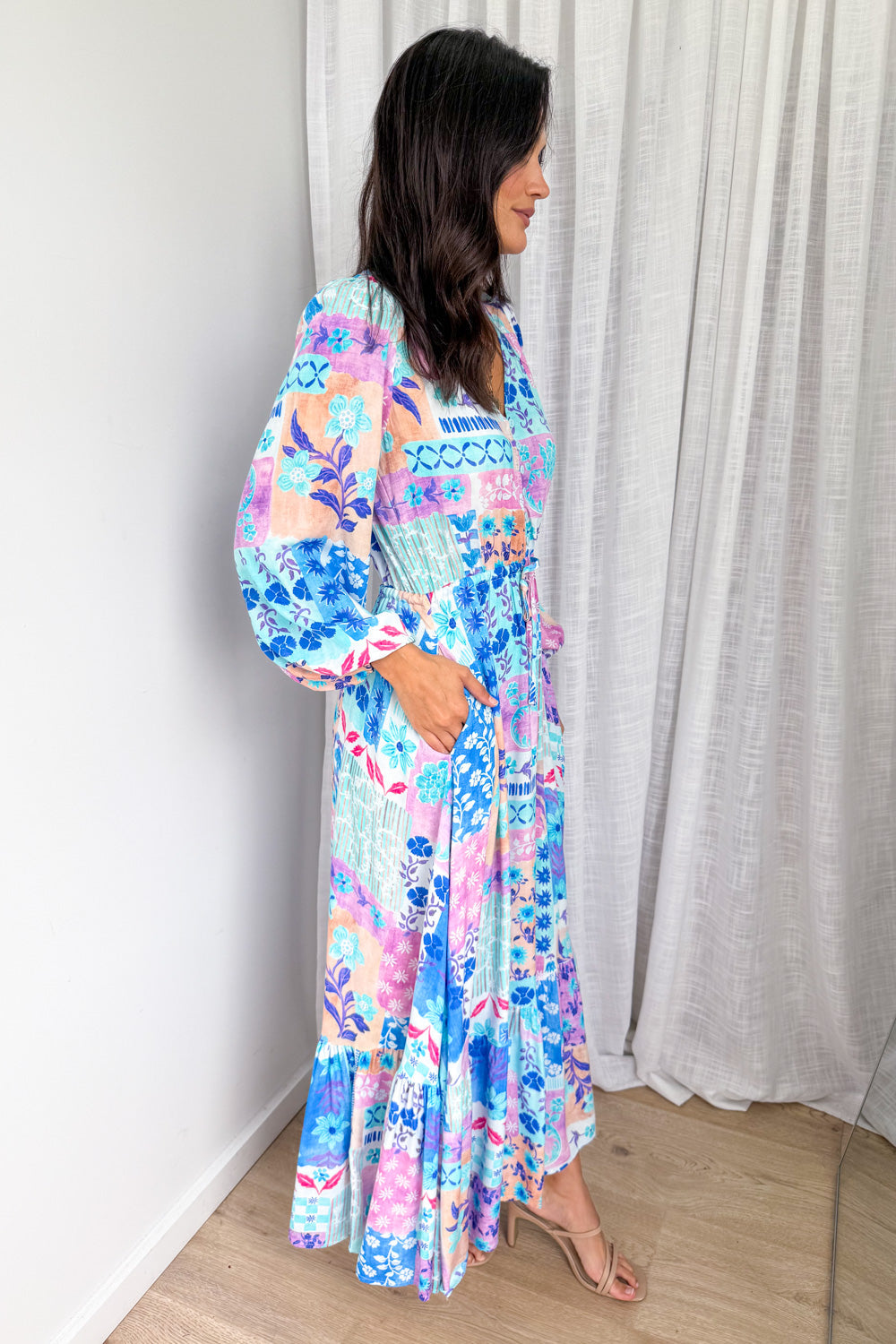 Heather Dress - Blue Patchwork