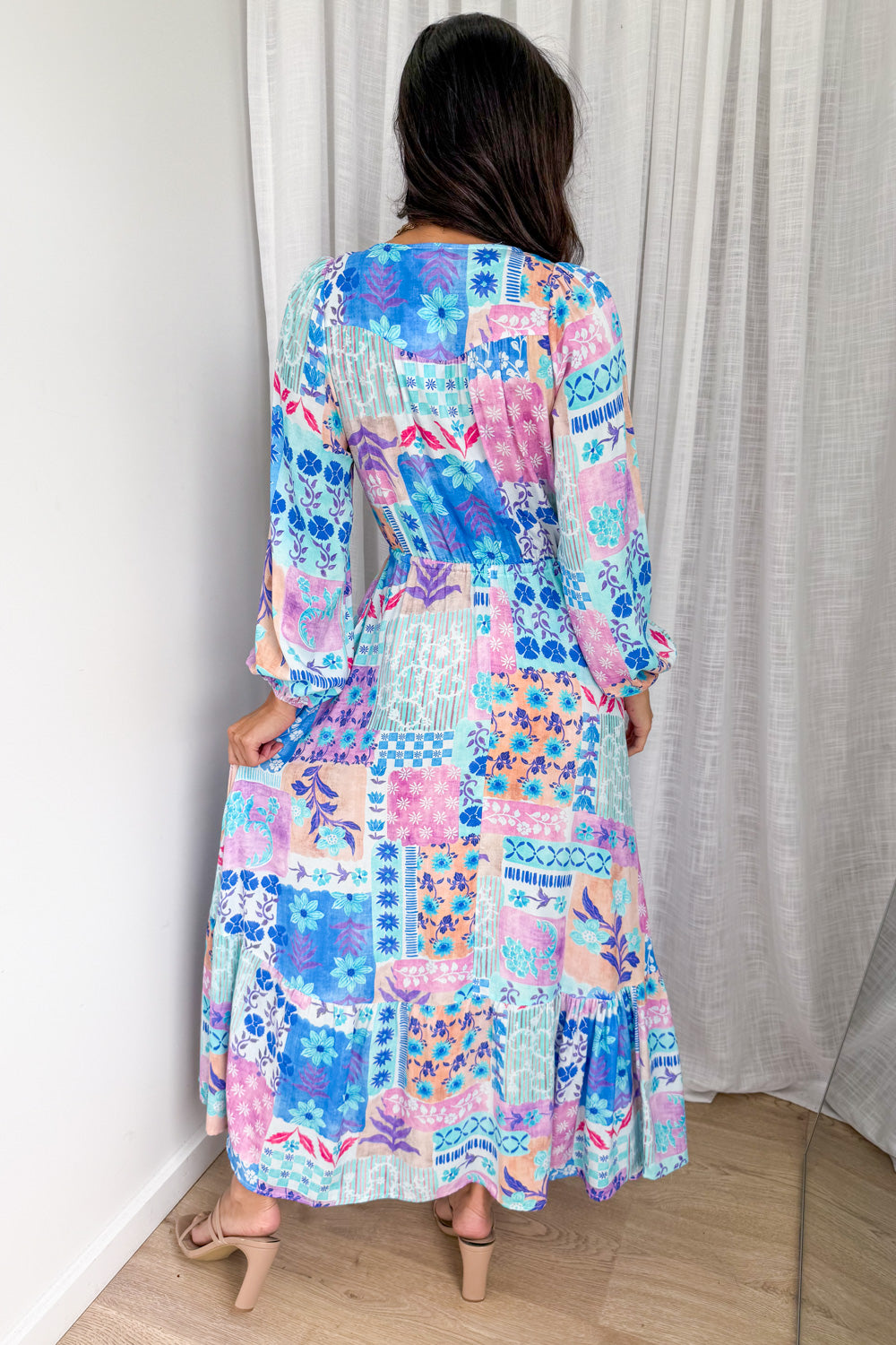 Heather Dress - Blue Patchwork