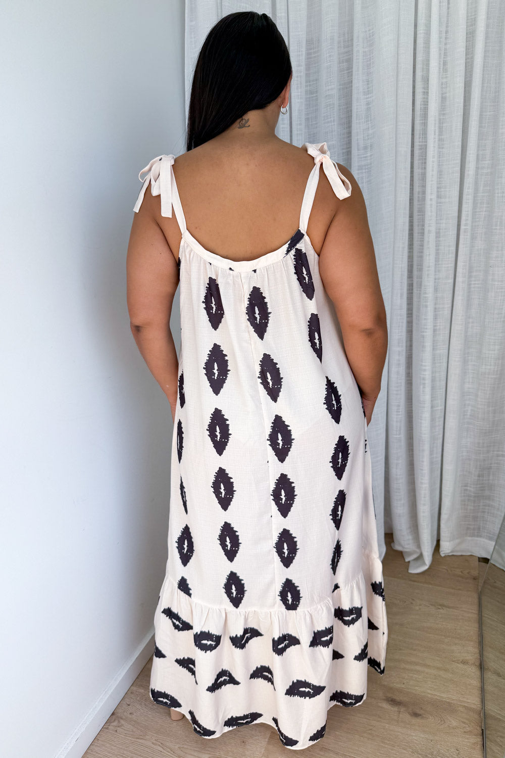 Luna Moon Dress - Cream Black Geo