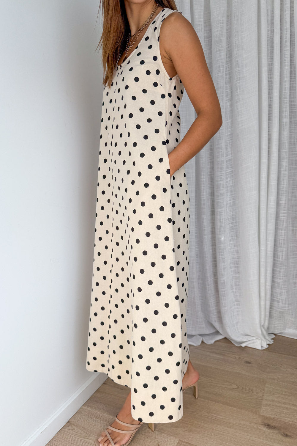 Marley Dress - Cream Black Spot