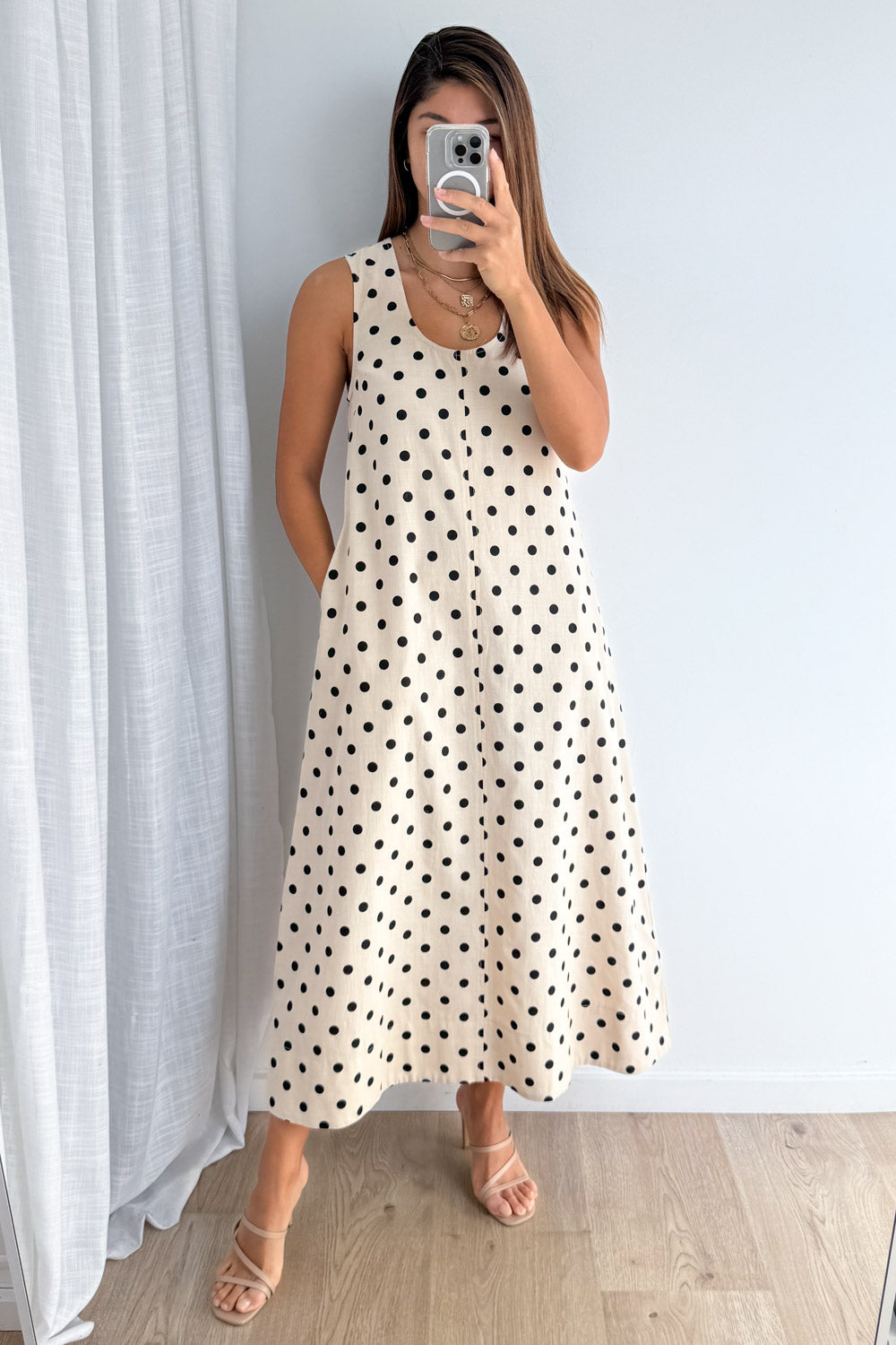 Marley Dress - Cream Black Spot