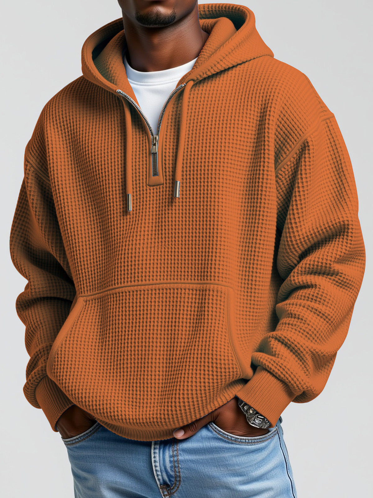 Men's Fashion Casual Zipper Pocket Long Sleeve Sweatshirt