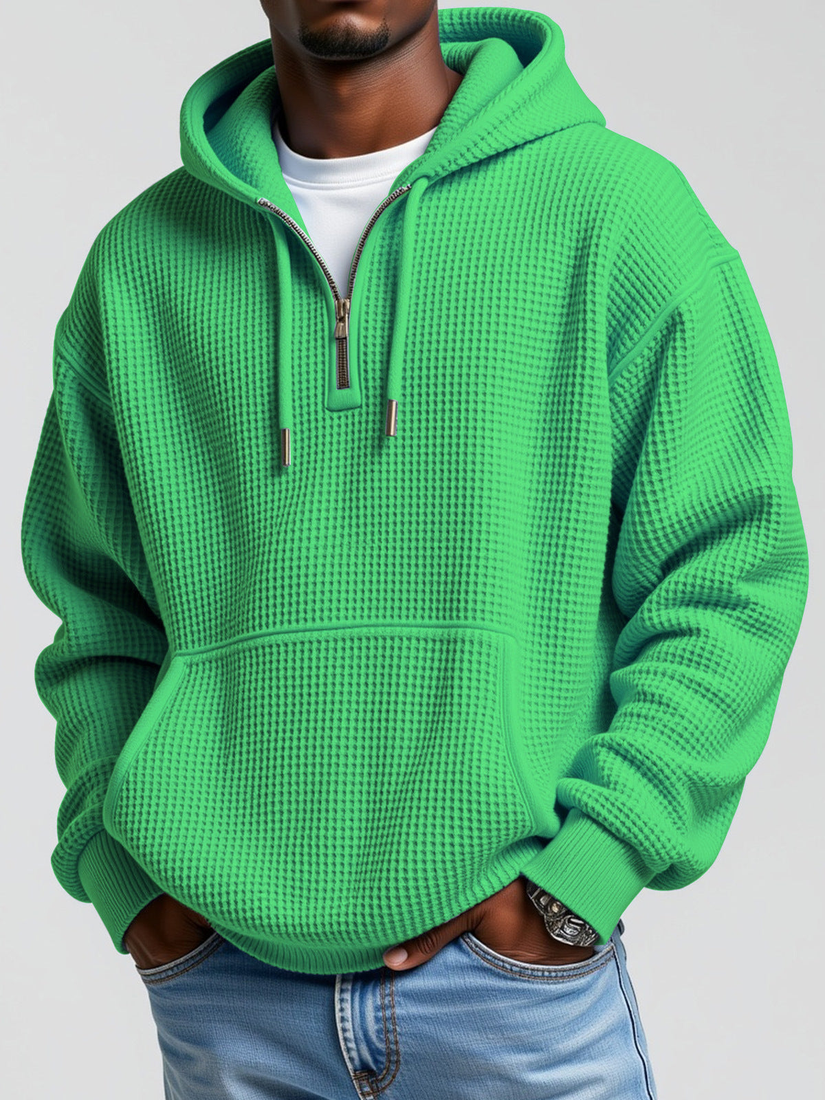 Men's Fashion Casual Zipper Pocket Long Sleeve Sweatshirt