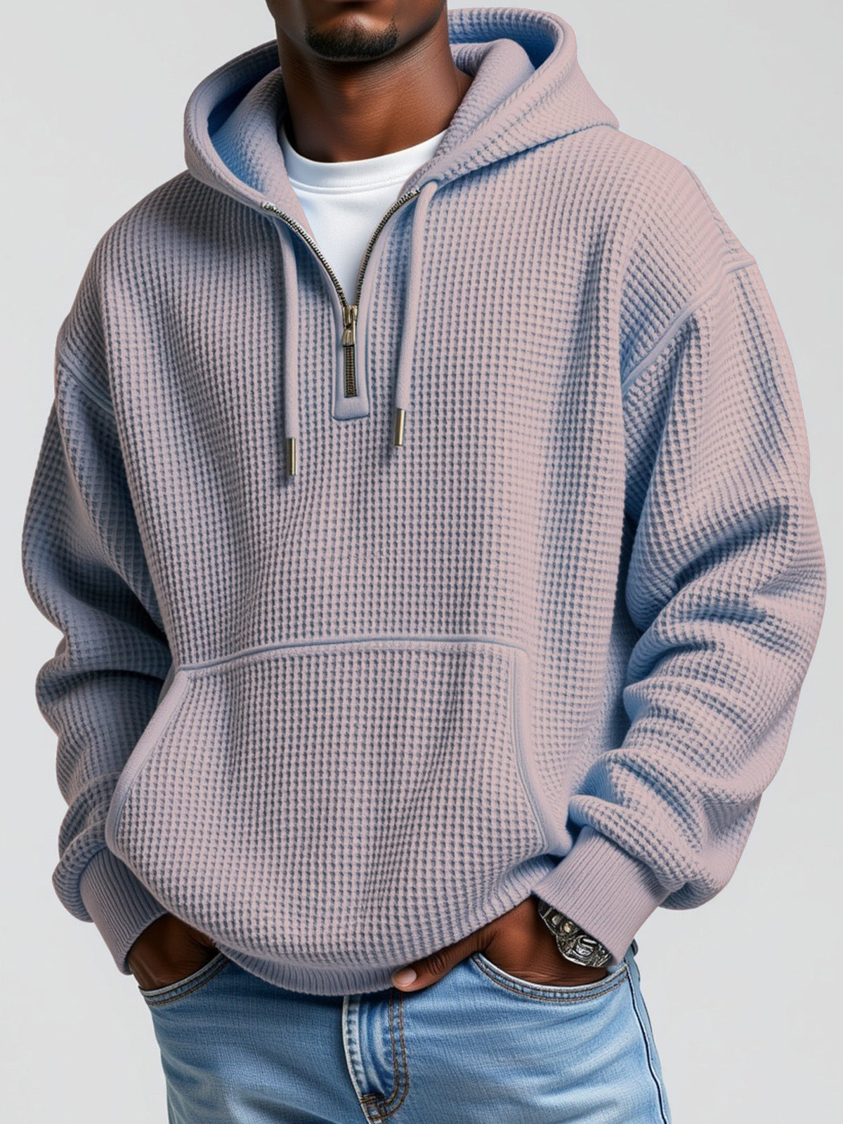 Men's Fashion Casual Zipper Pocket Long Sleeve Sweatshirt