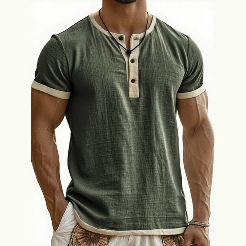 Classic Everyday Breathable Henley Tee